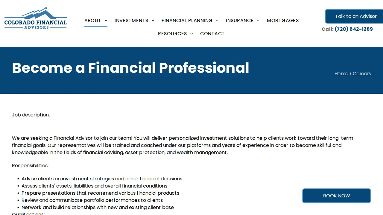 Colorado Financial Advisors page