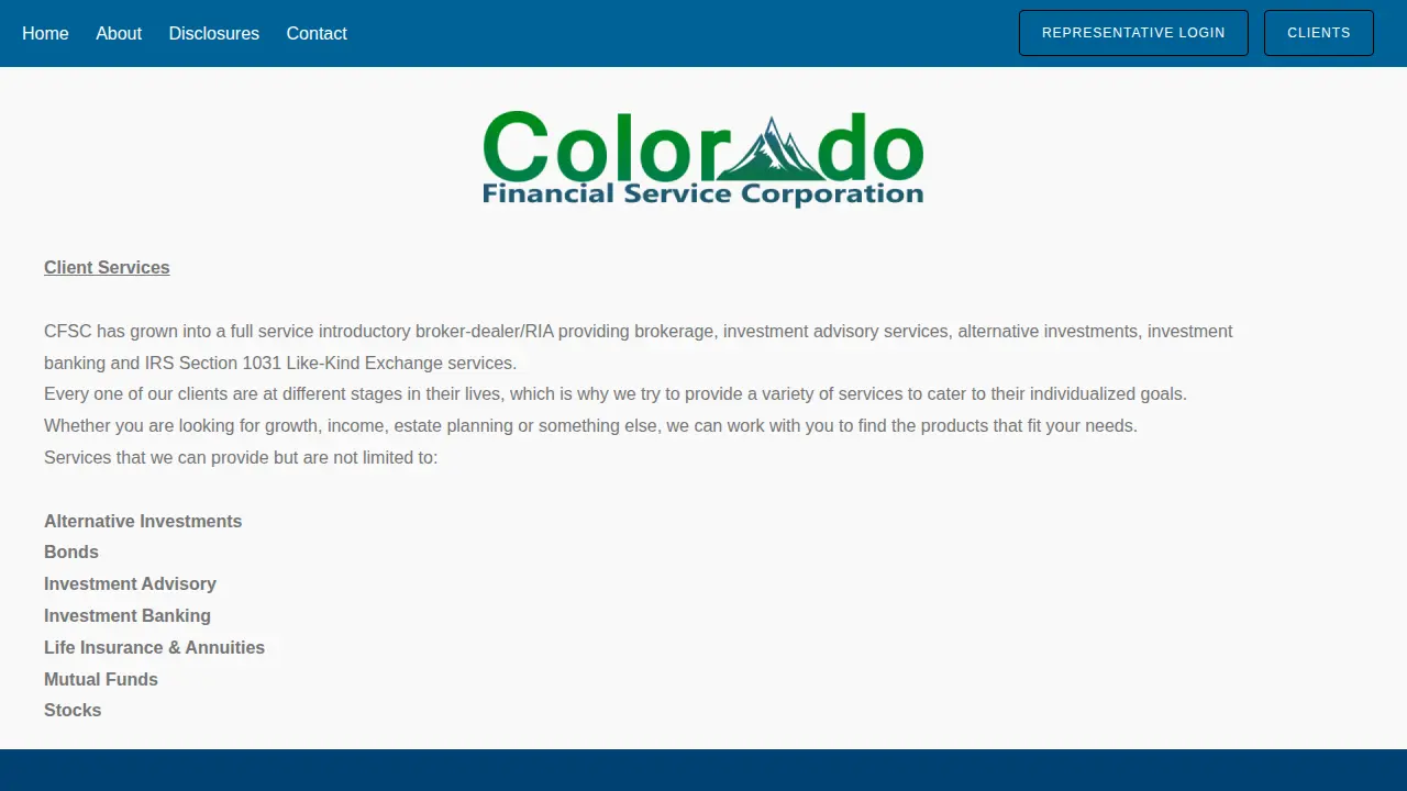 Colorado Financial Service Corporation page