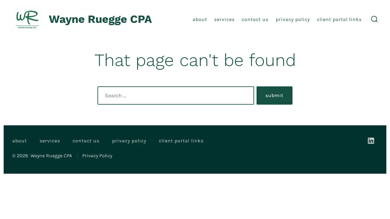 Wayne Ruegge CPA PC page