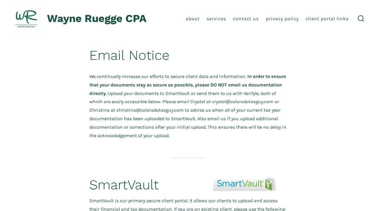 Wayne Ruegge CPA PC page