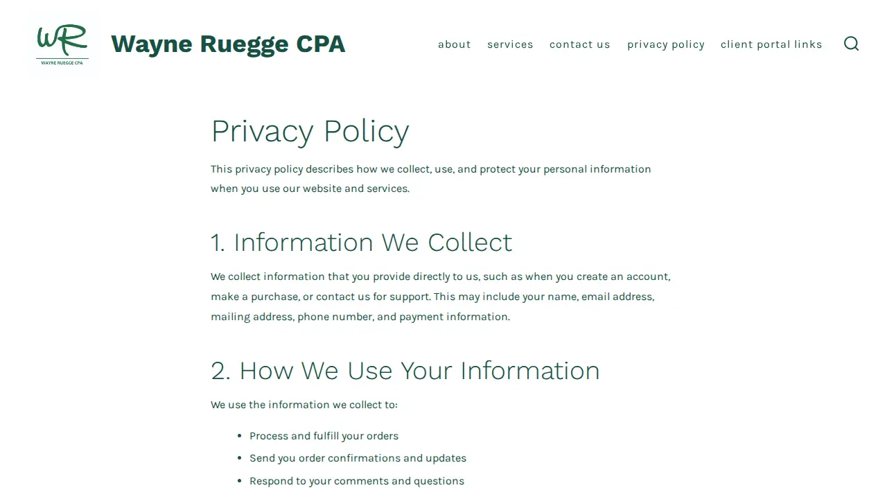 Wayne Ruegge CPA PC page
