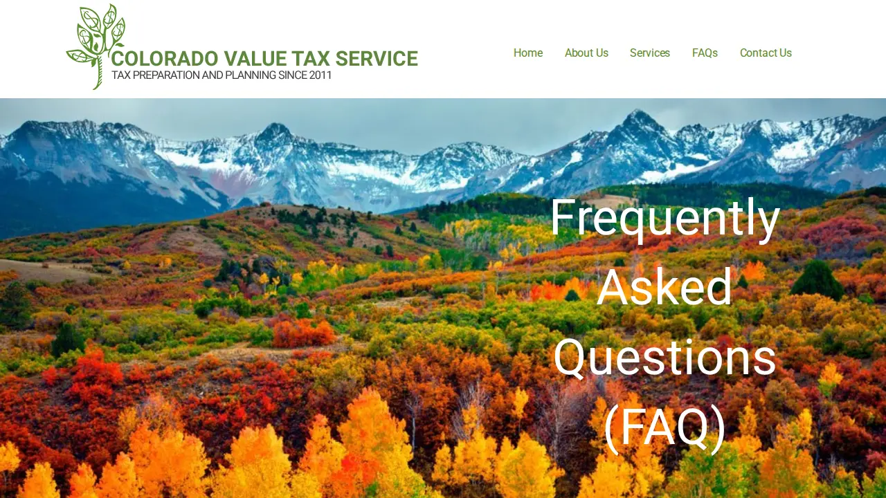 Colorado Value Tax Service page