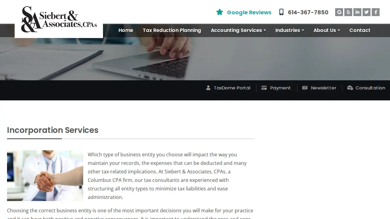 Siebert & Associates, CPAs page