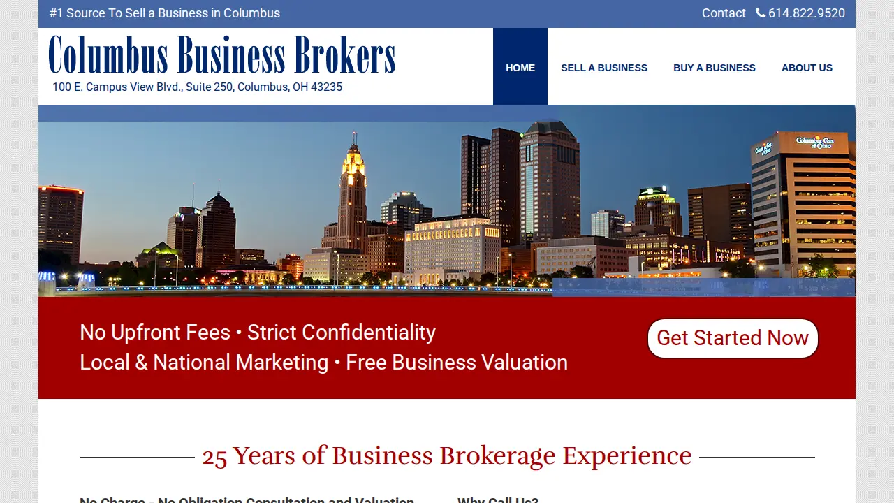 Columbus Business Brokers website