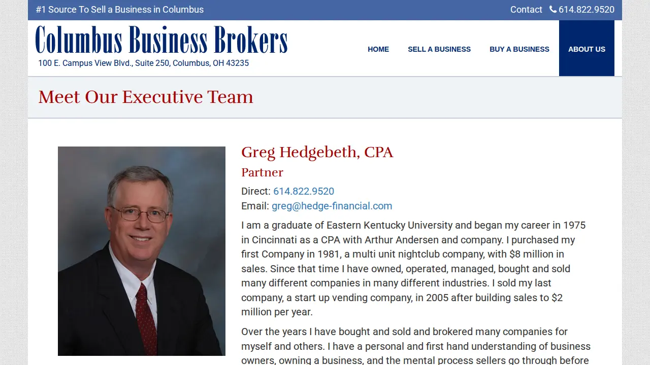 Columbus Business Brokers page