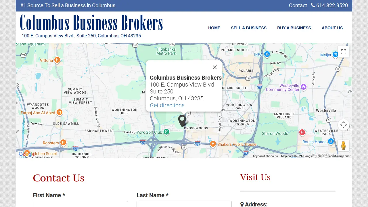 Columbus Business Brokers page