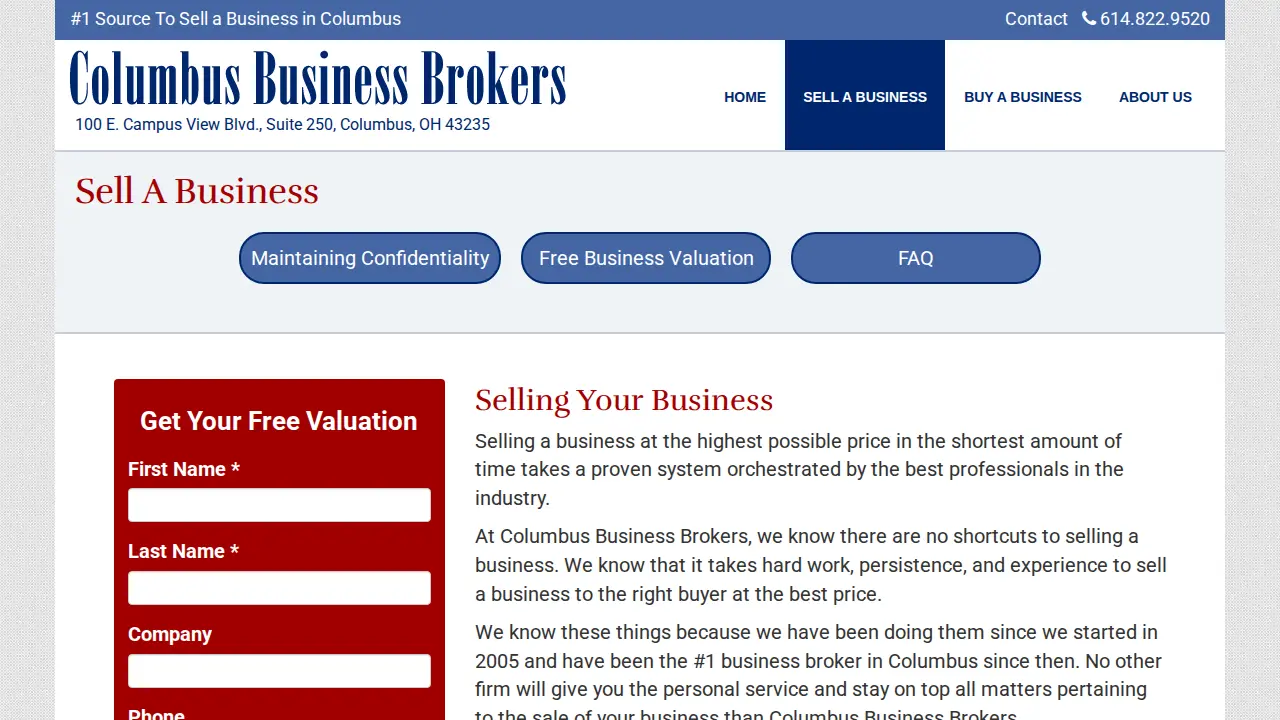 Columbus Business Brokers page