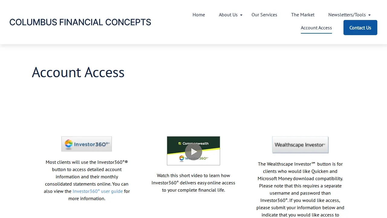 Columbus Financial Concepts page