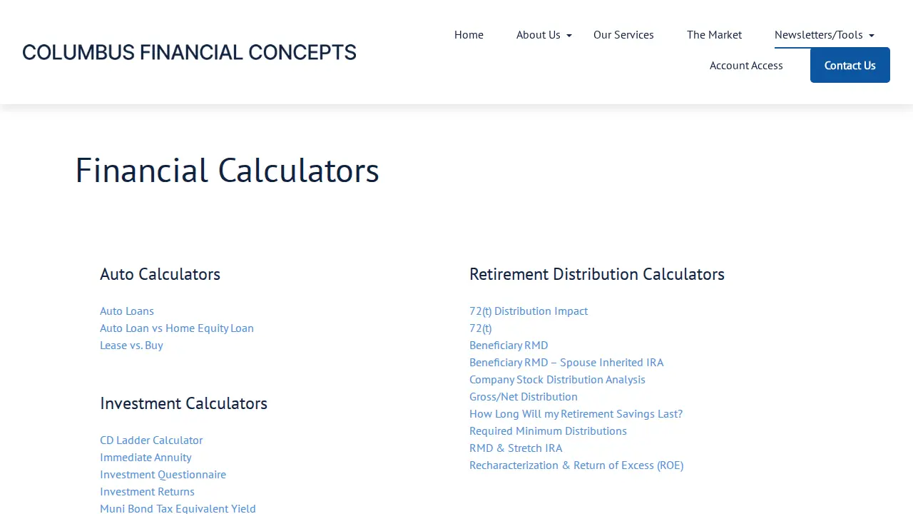Columbus Financial Concepts page