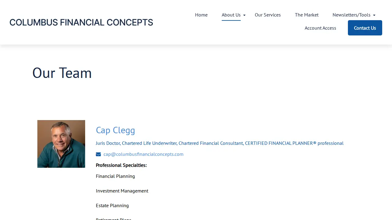 Columbus Financial Concepts page