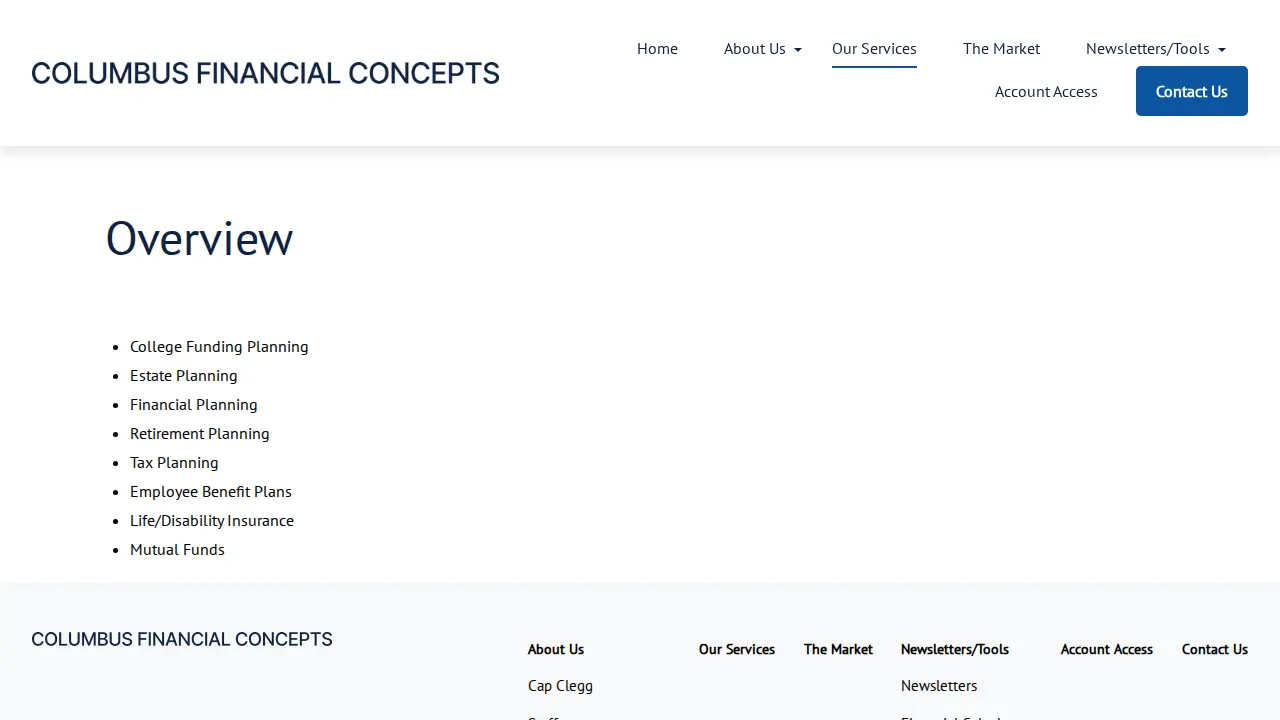 Columbus Financial Concepts page