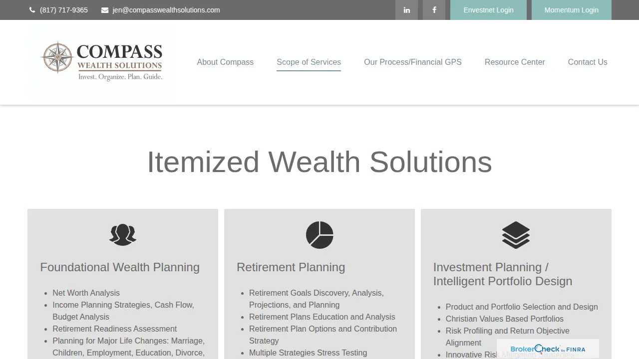 Compass Wealth Solutions page
