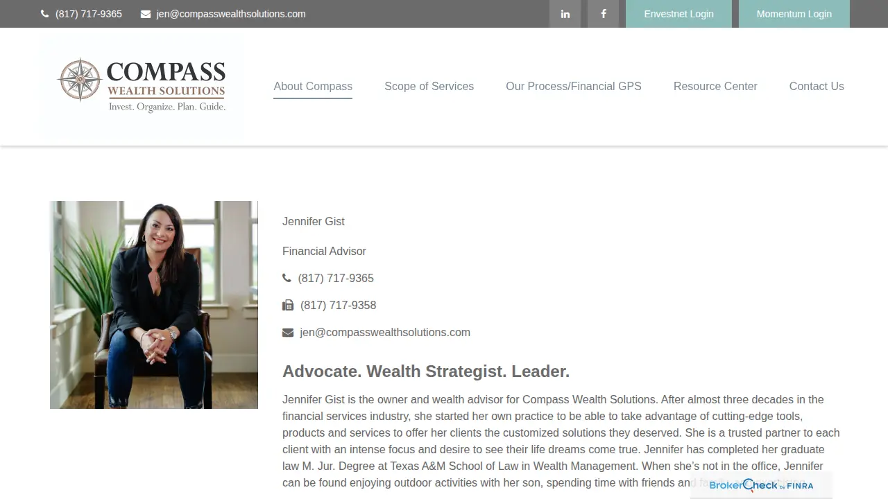 Compass Wealth Solutions page