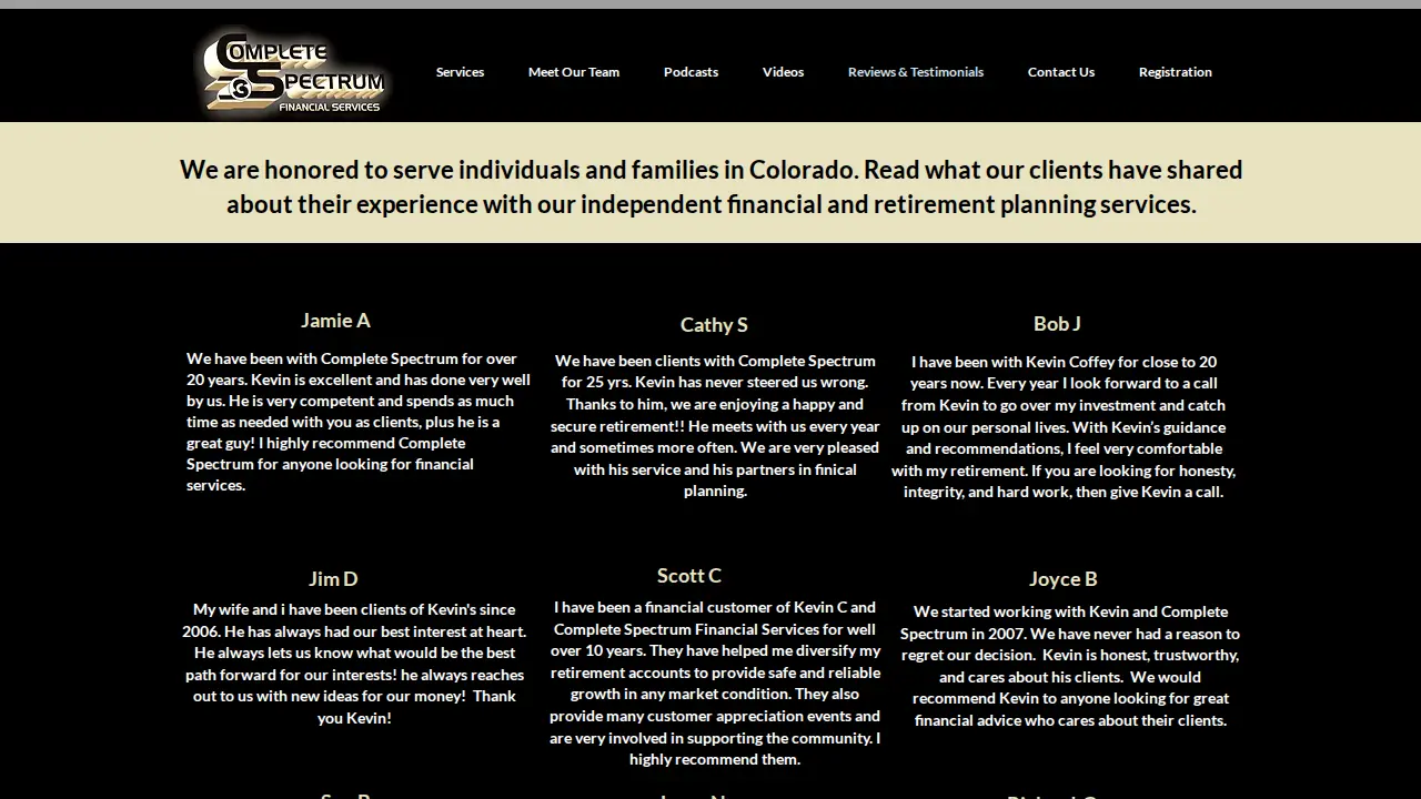 Complete Spectrum Financial Services, LLC. page