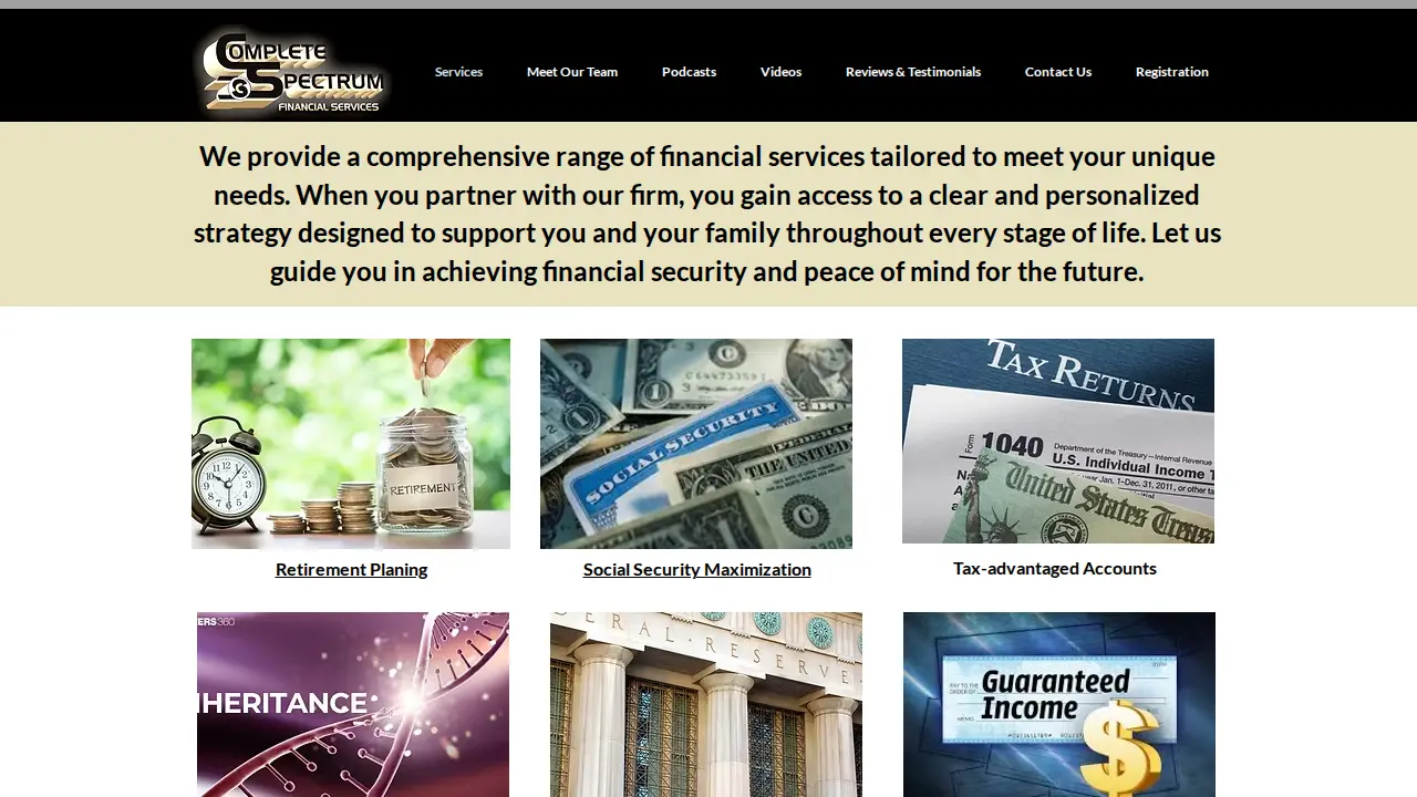Complete Spectrum Financial Services, LLC. page
