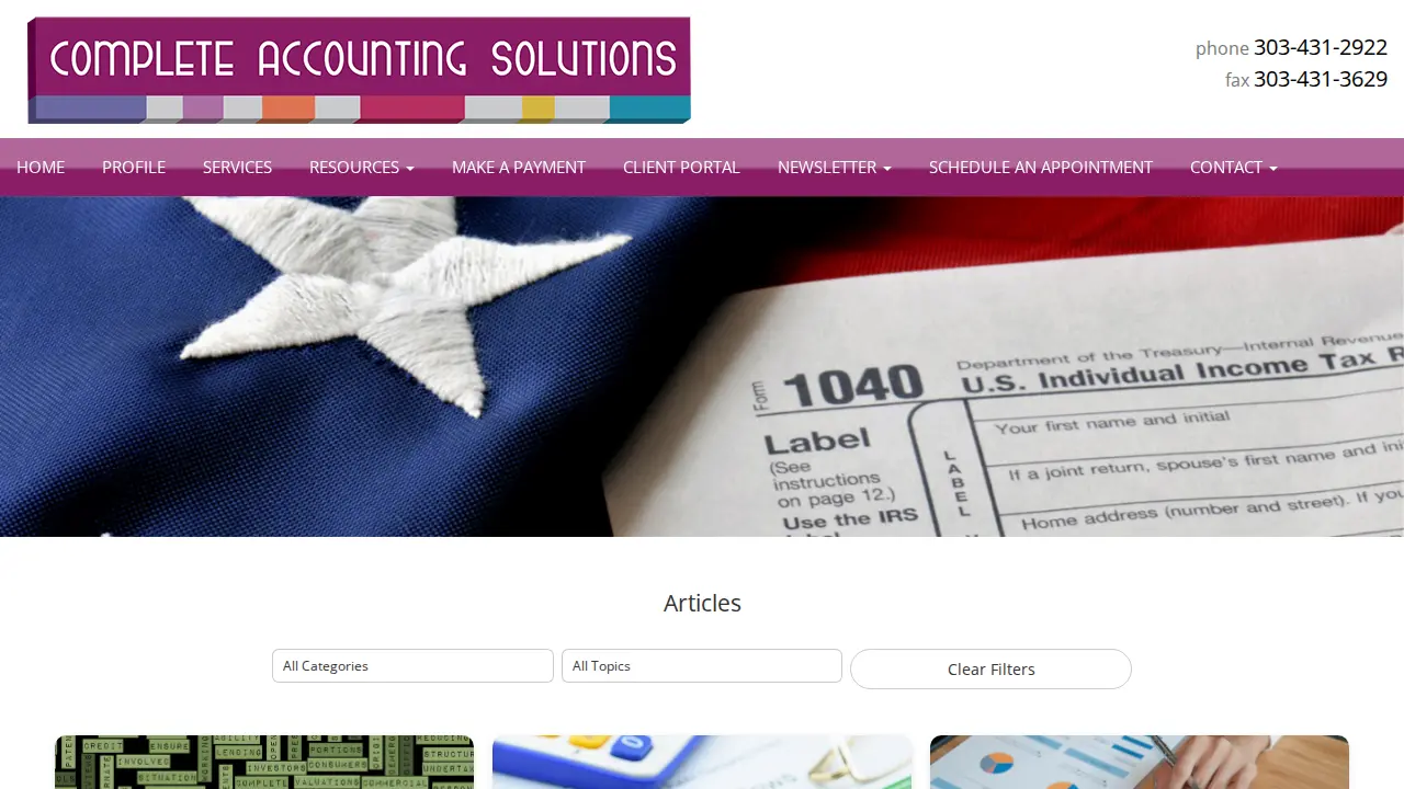 Complete Accounting Solutions page