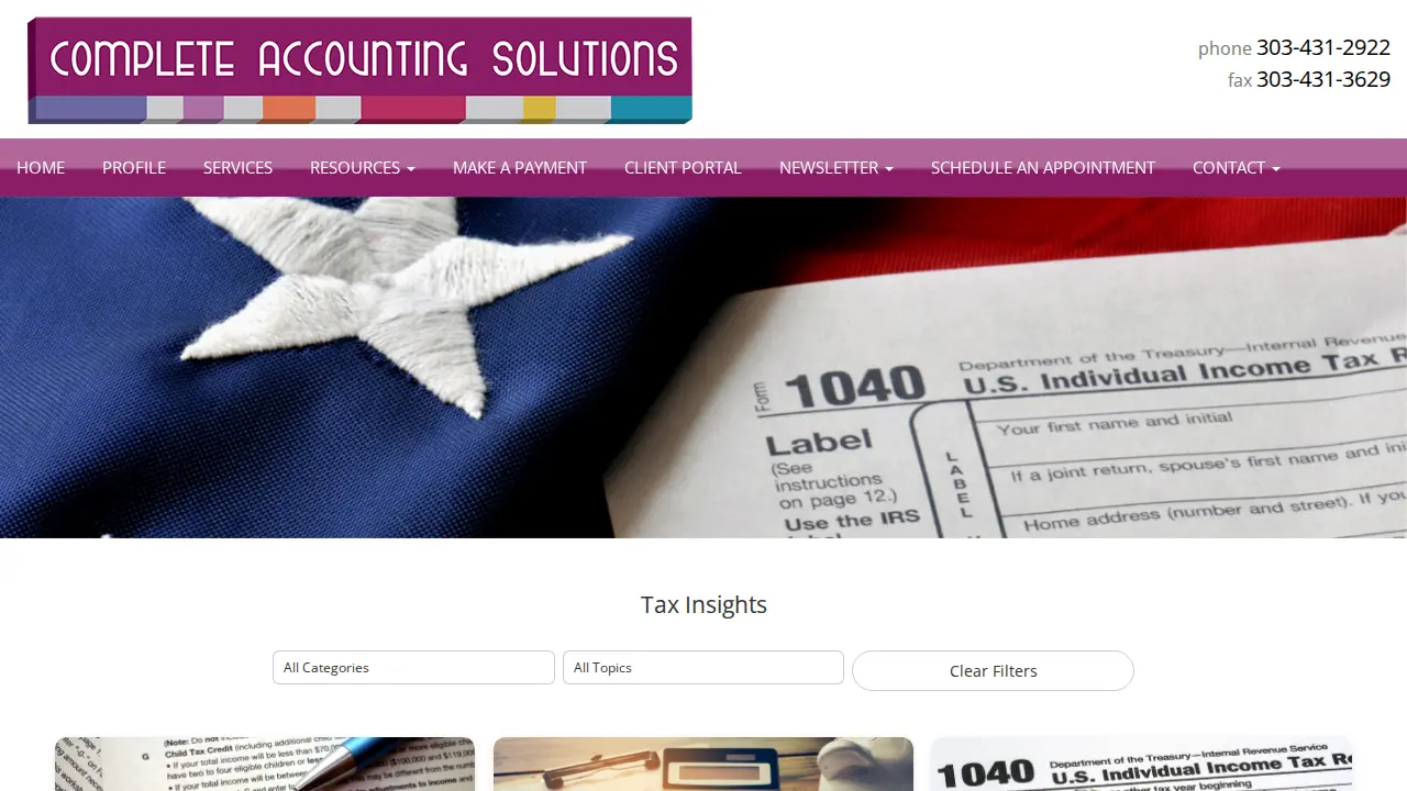 Complete Accounting Solutions page