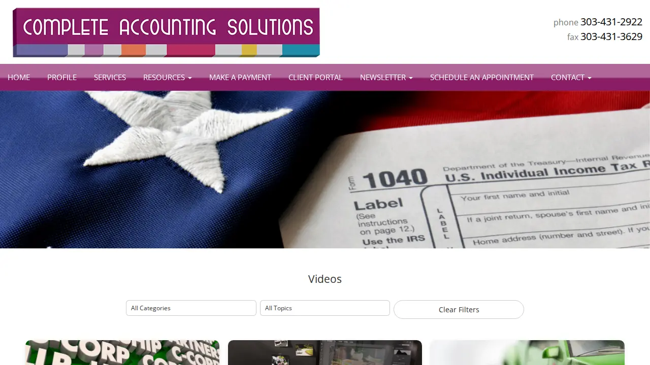 Complete Accounting Solutions page
