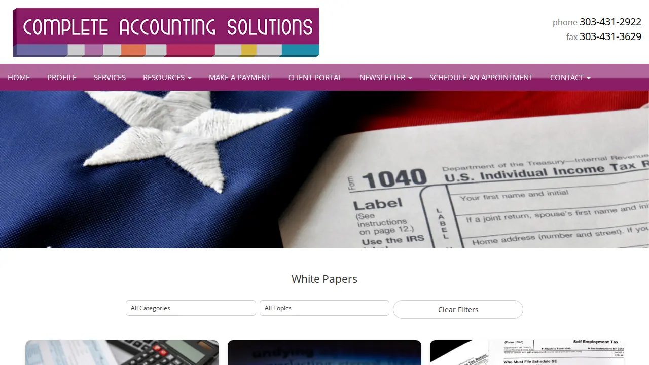Complete Accounting Solutions page