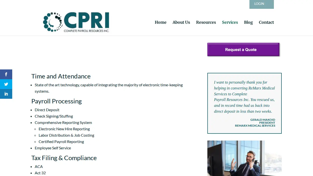 Complete Payroll Resources Inc page