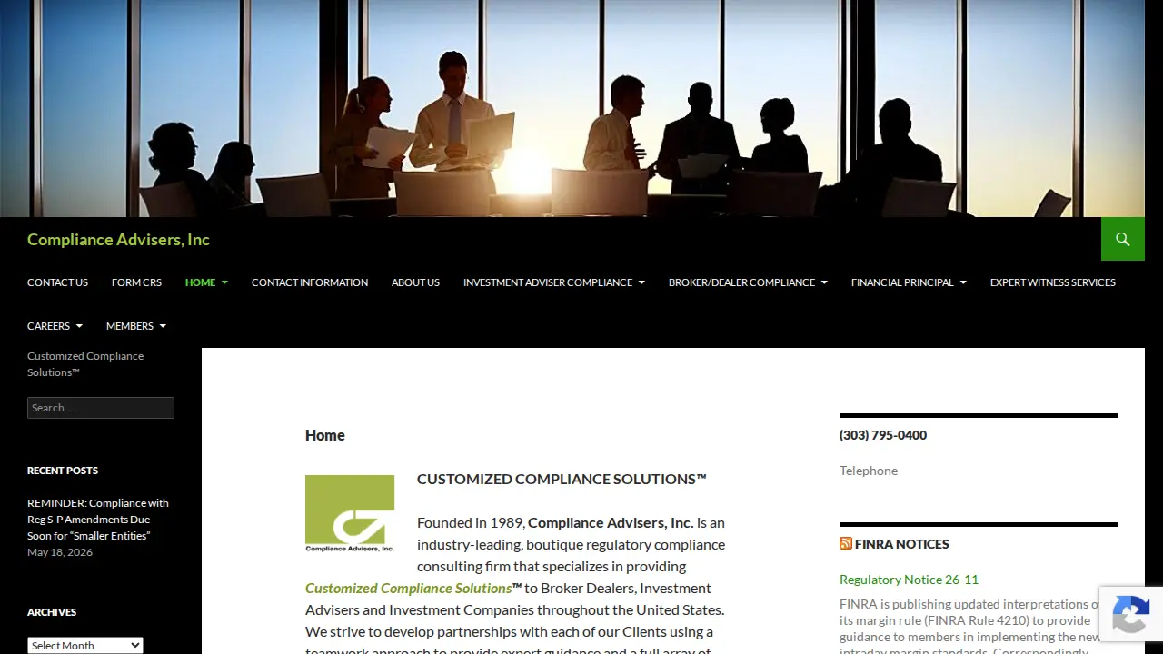Compliance Advisers Inc website