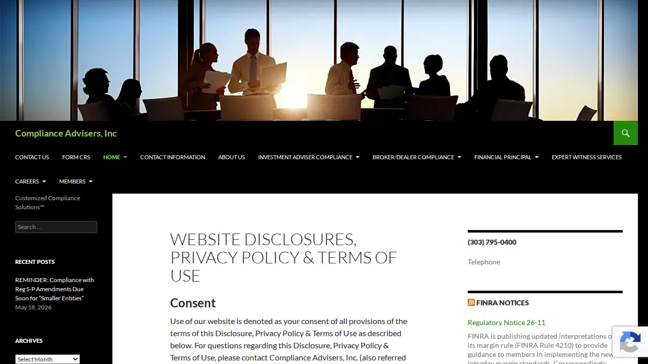 Compliance Advisers Inc page
