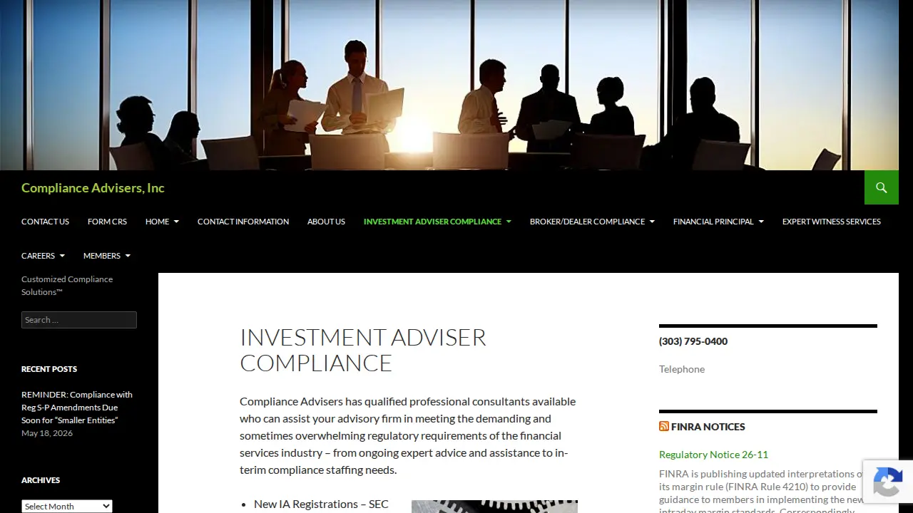 Compliance Advisers Inc page