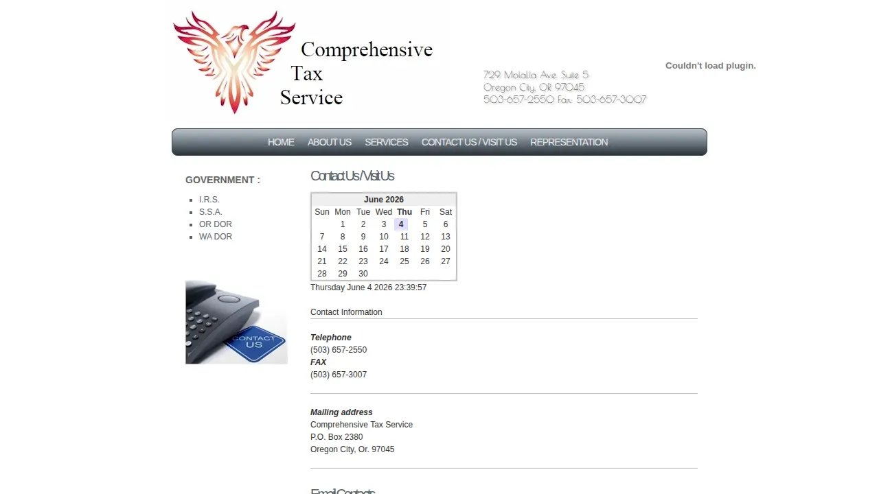 Comprehensive Tax Service page