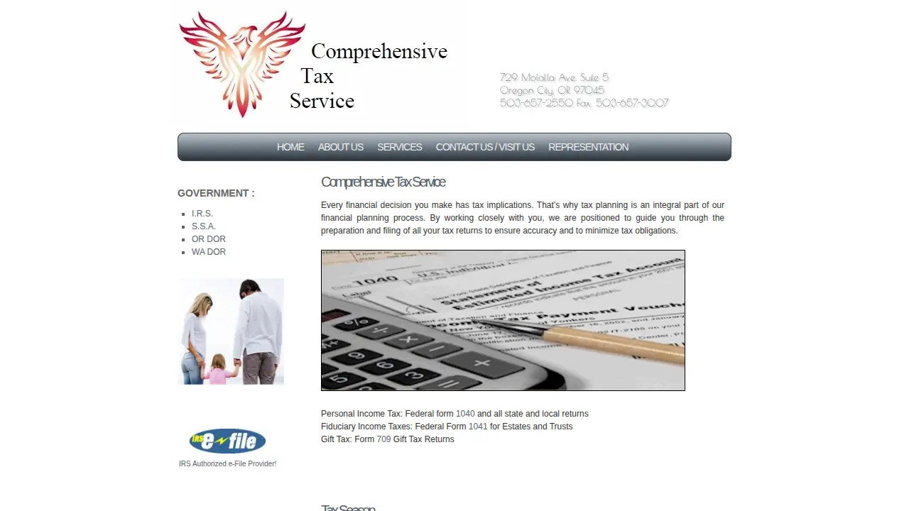 Comprehensive Tax Service page