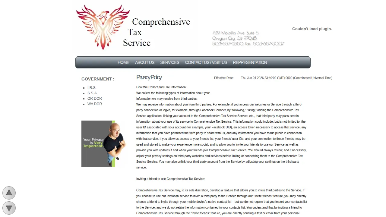 Comprehensive Tax Service page