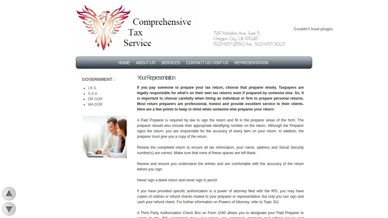 Comprehensive Tax Service page