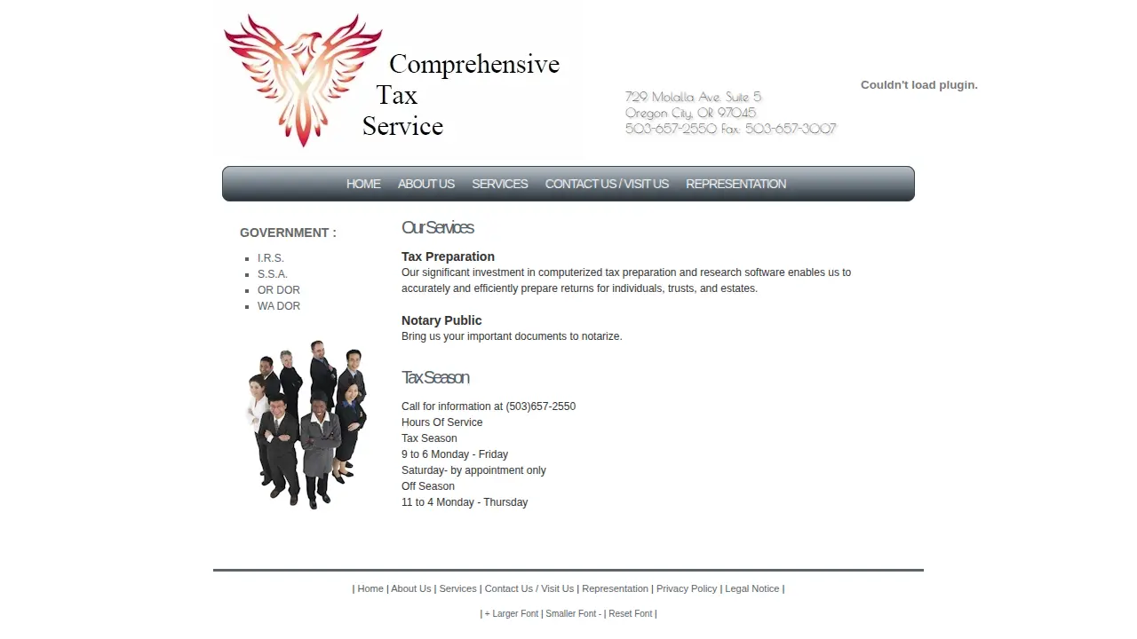 Comprehensive Tax Service page