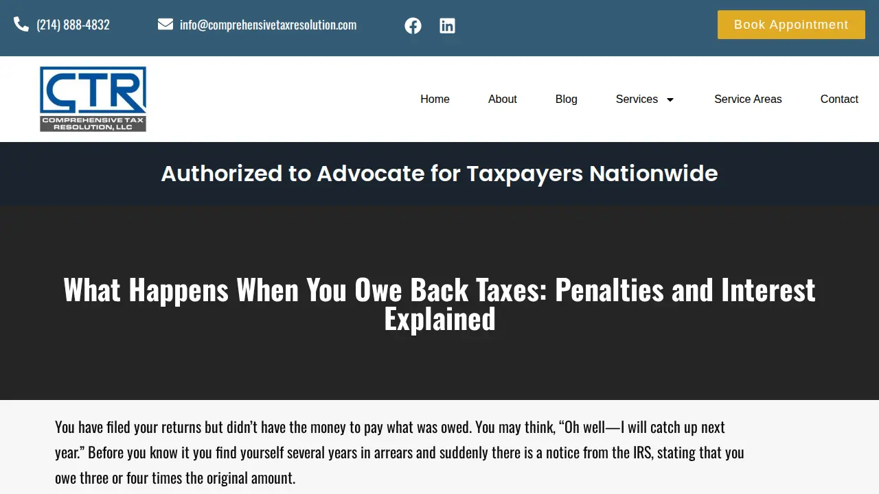 Comprehensive Tax Resolution LLC page