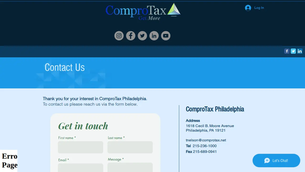 ComproTax Philadelphia page