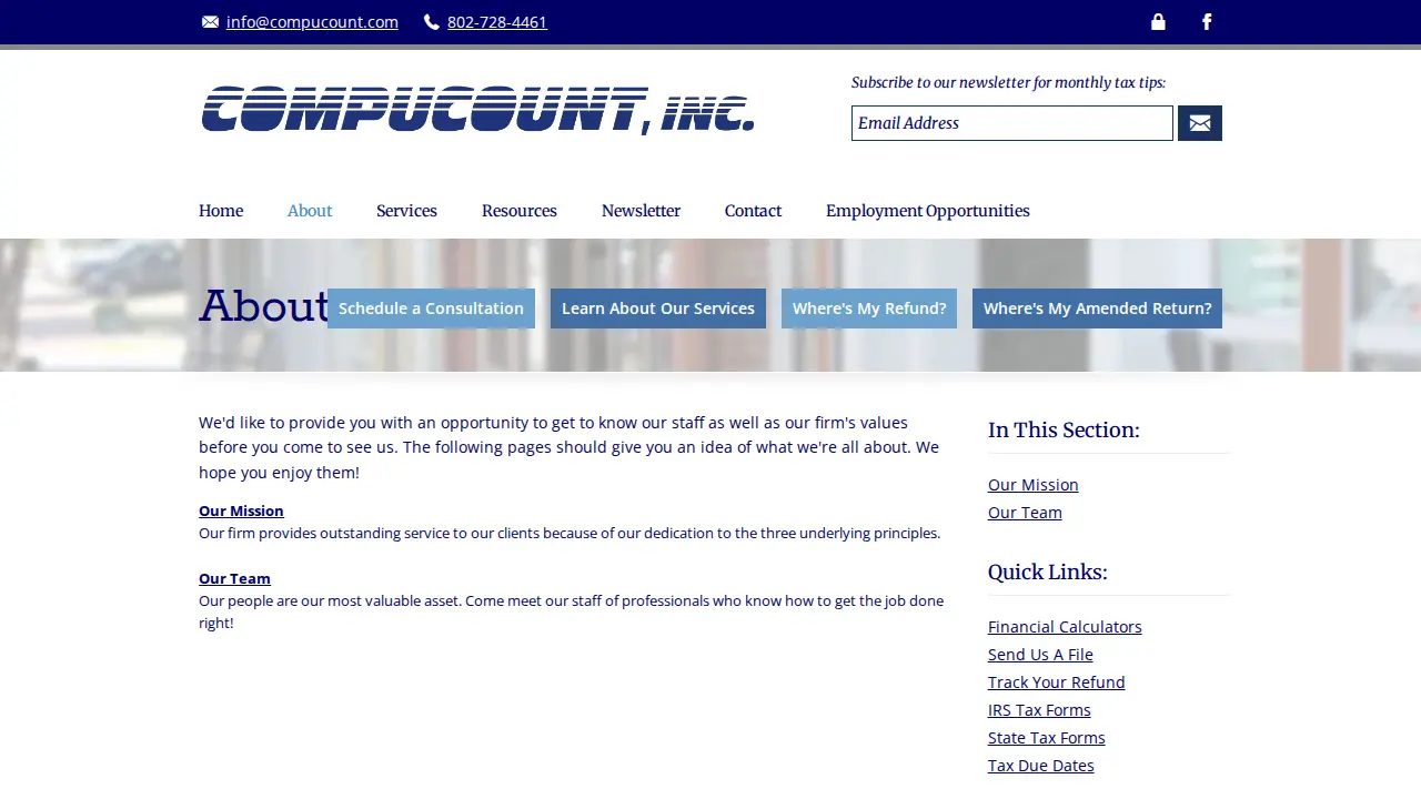 Compucount Inc. page