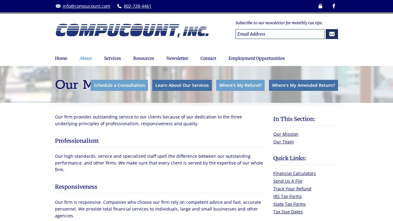 Compucount Inc. page