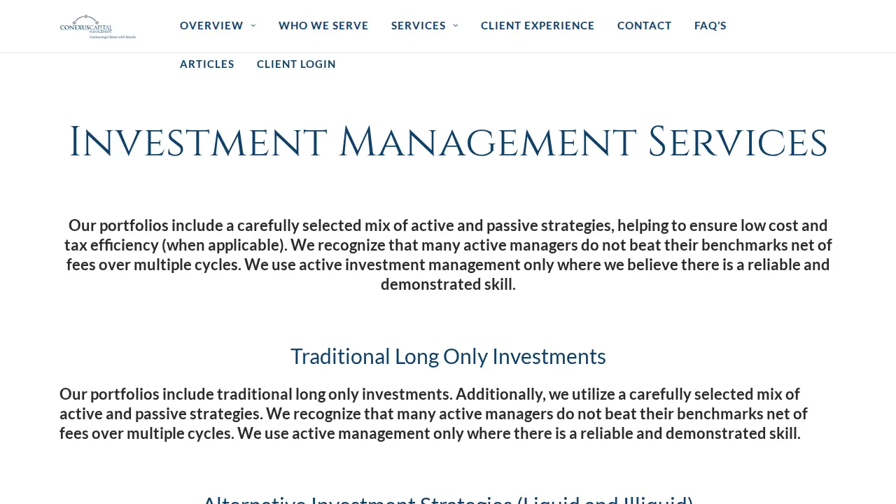 Conexus Capital Management page