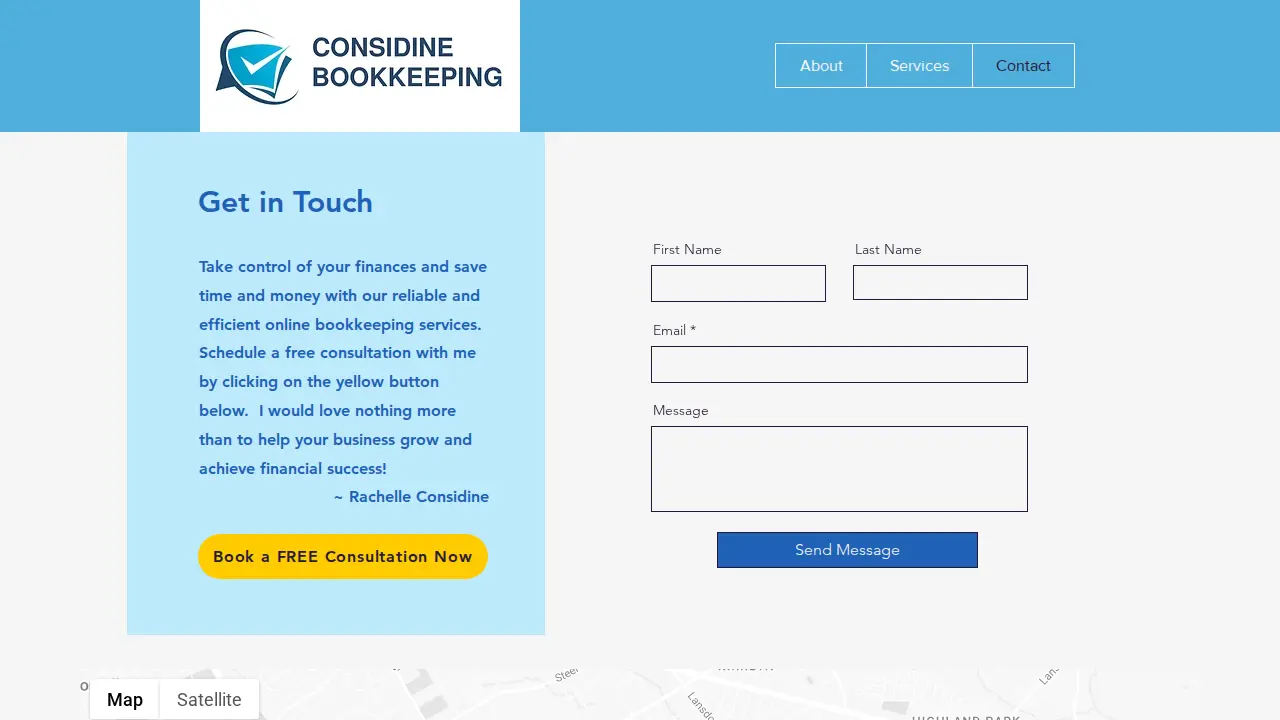 Considine Bookkeeping page
