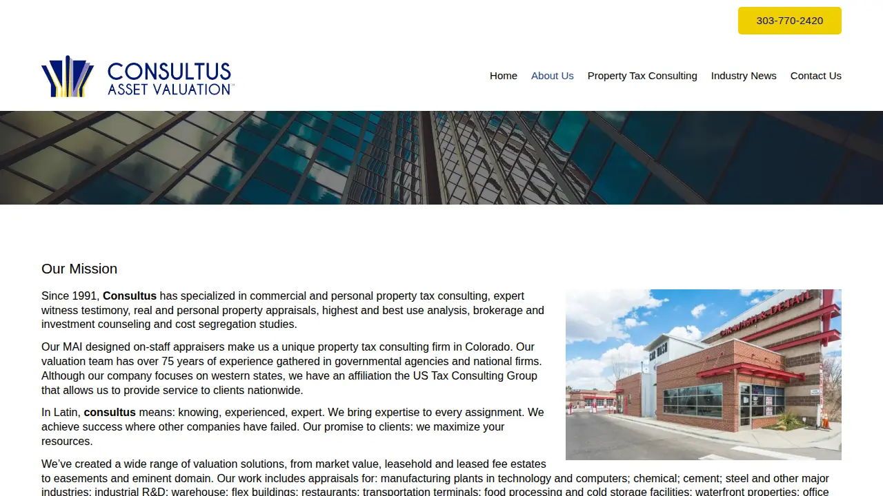 Consultus Asset Valuation page