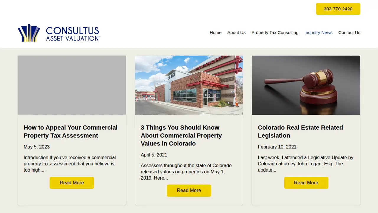 Consultus Asset Valuation page