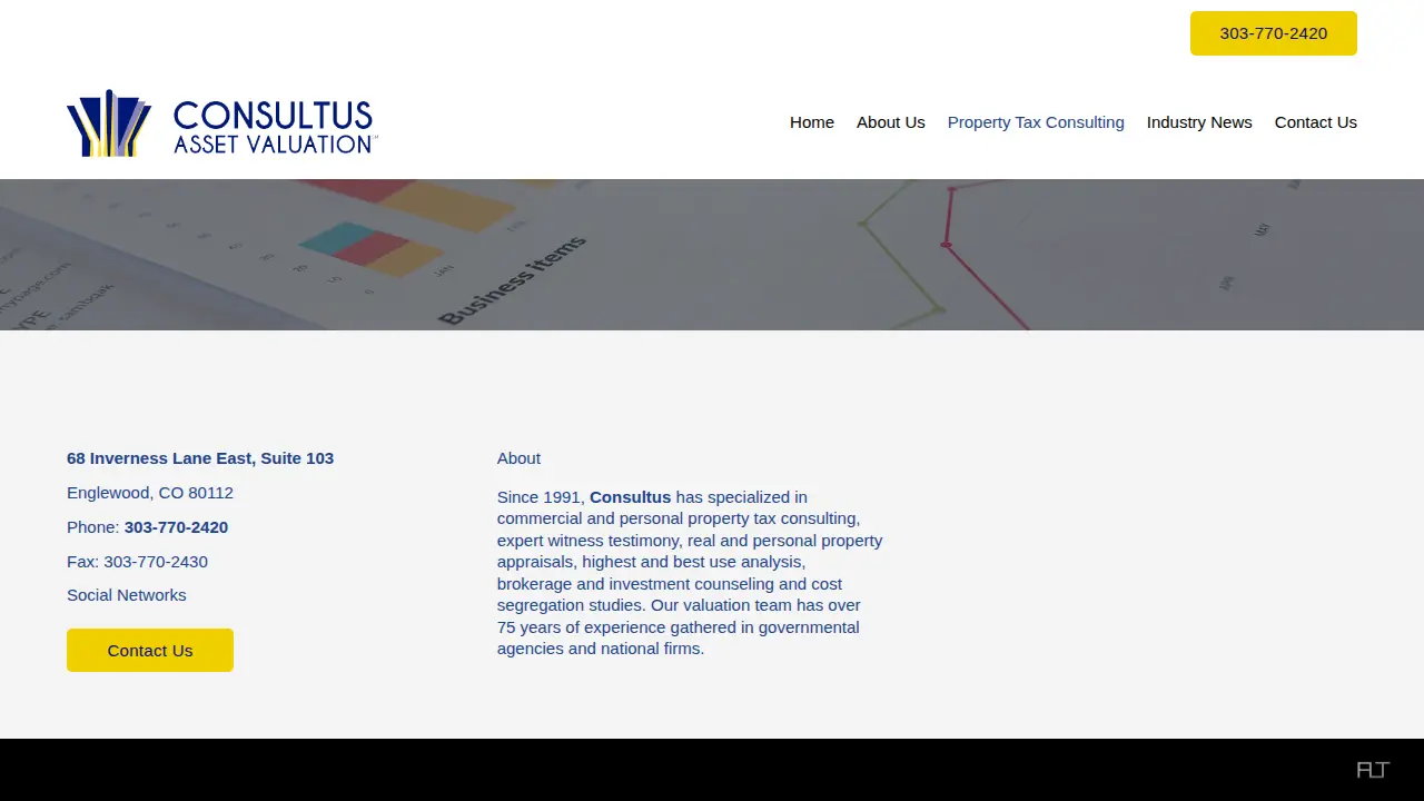 Consultus Asset Valuation page