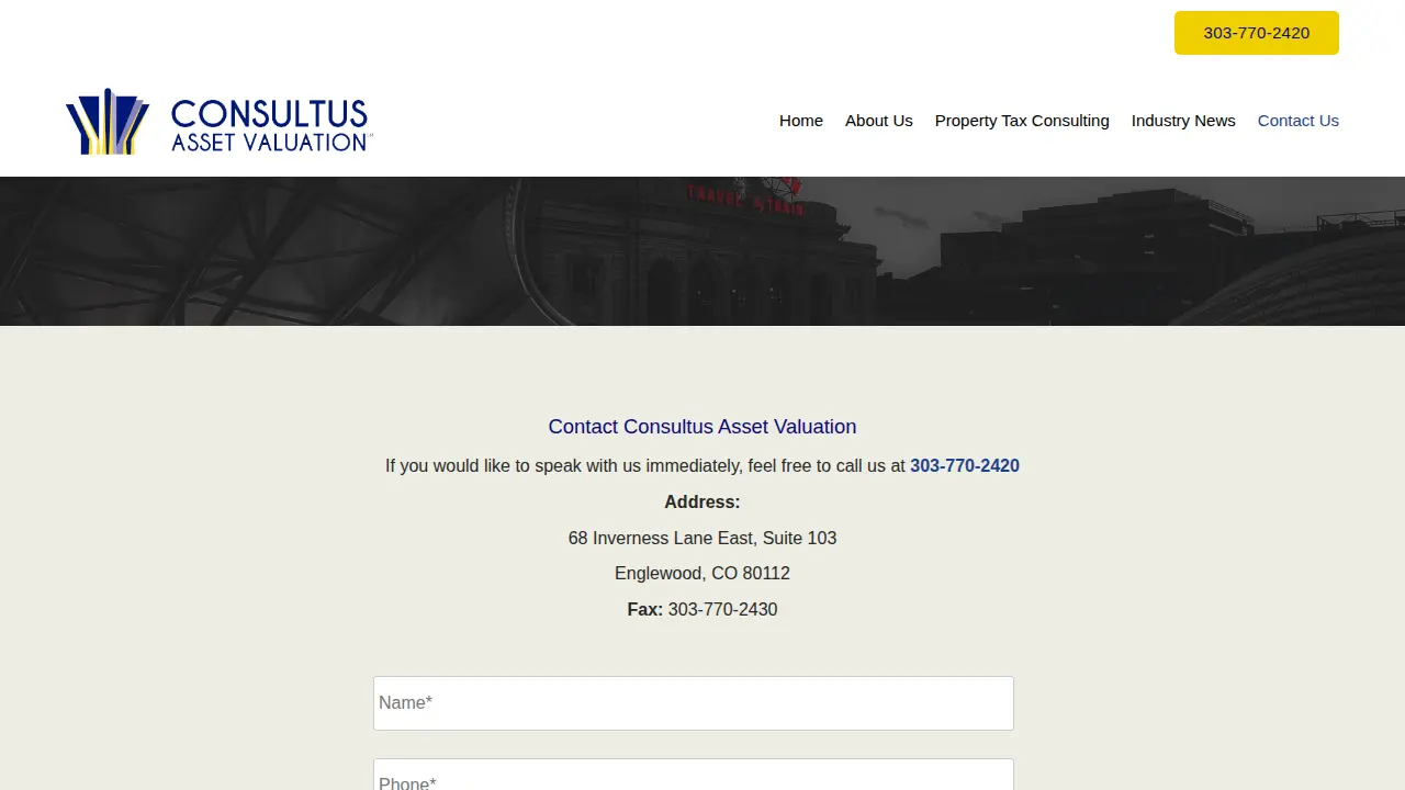 Consultus Asset Valuation page
