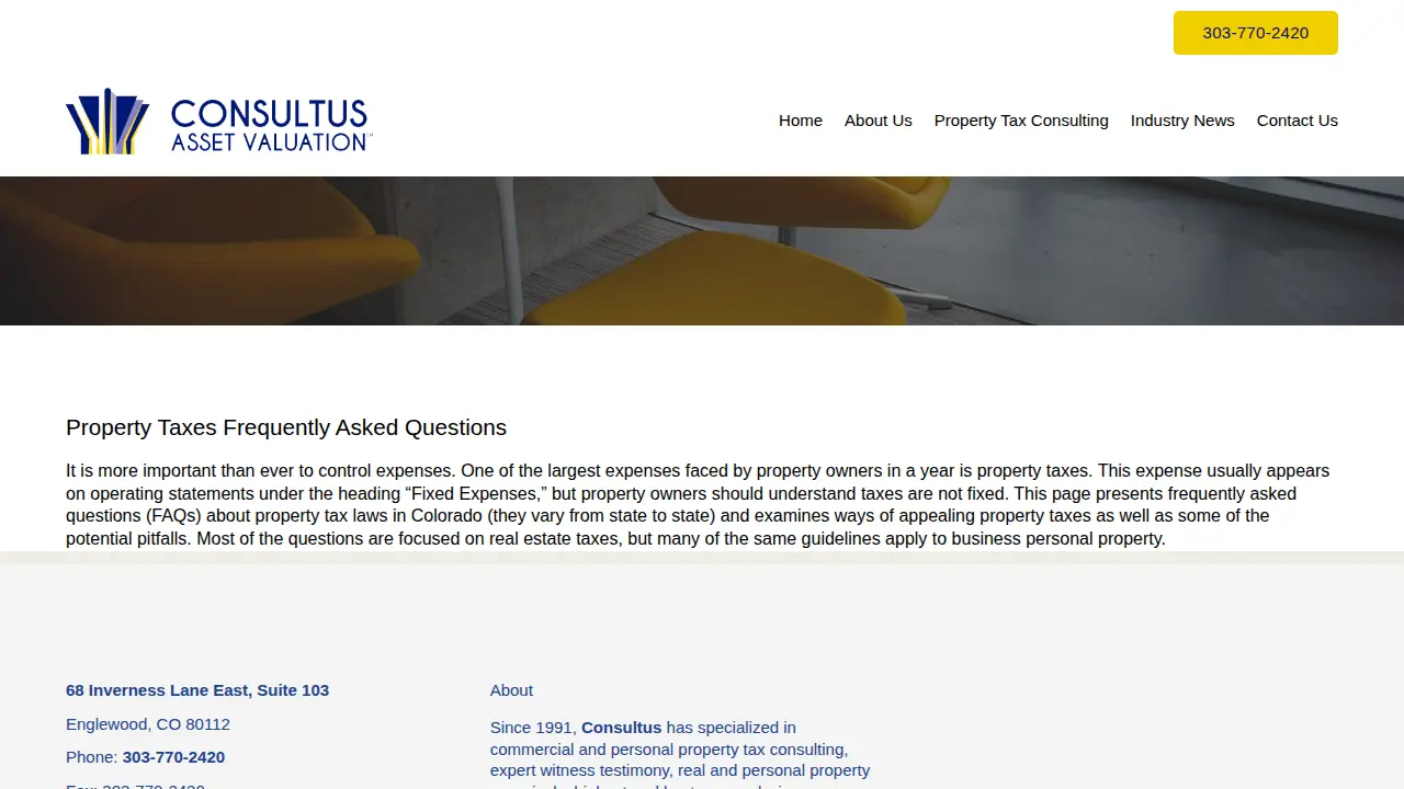Consultus Asset Valuation page