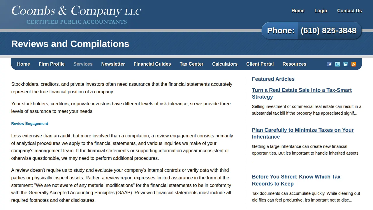 Coombs Lonnie a CPA page
