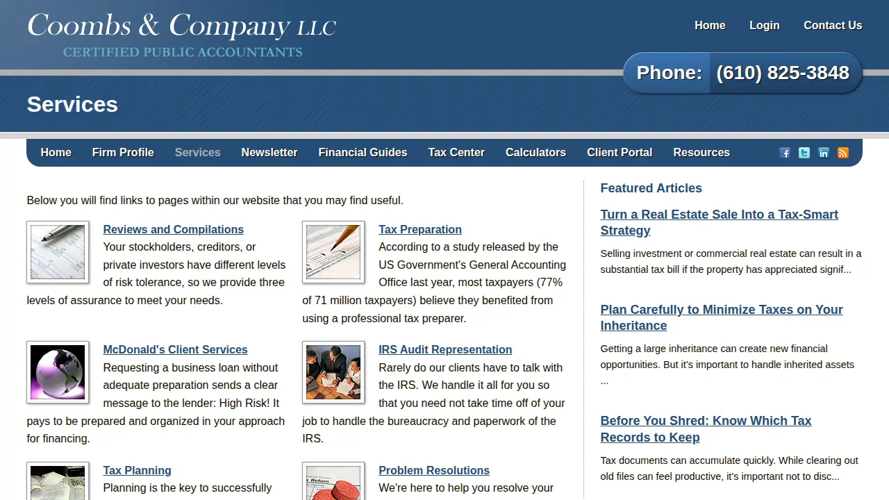 Coombs Lonnie a CPA page