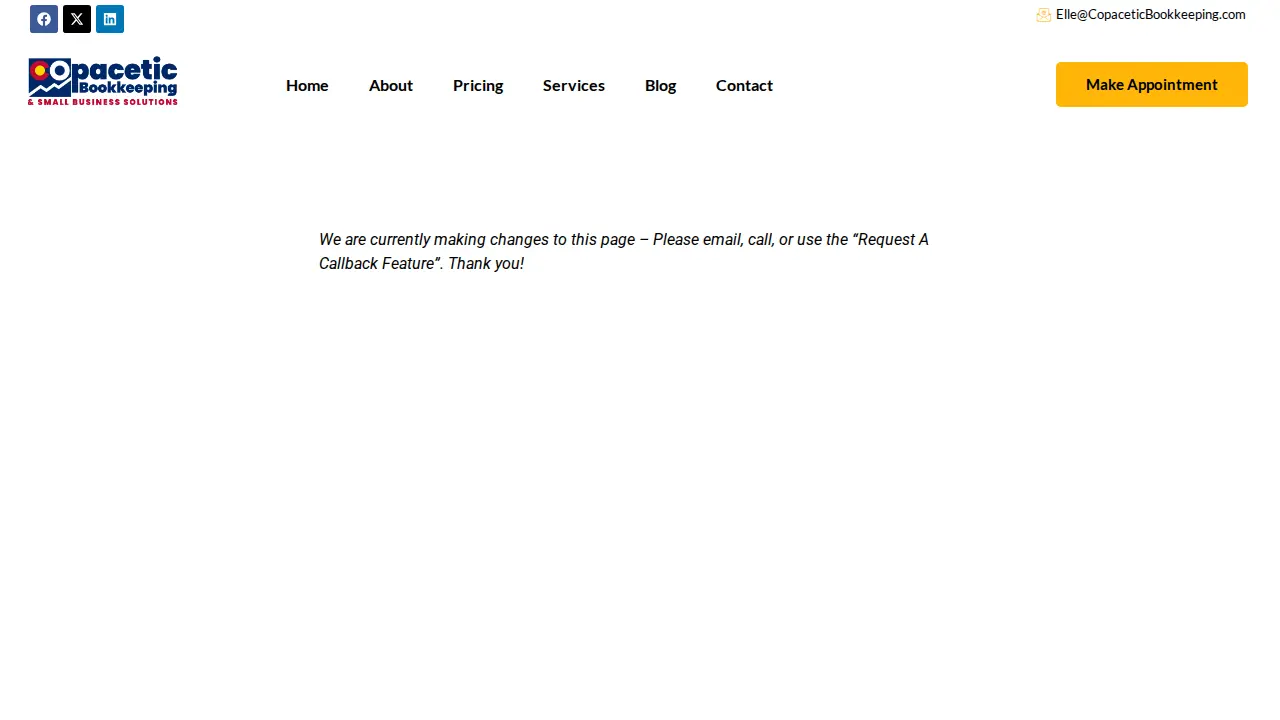 Copacetic Bookkeeping LLC page