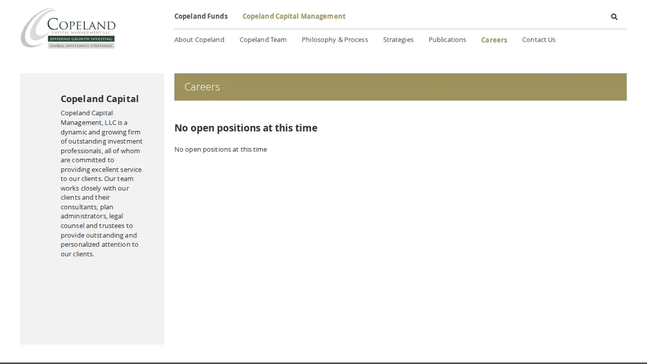 Copeland Capital Management LLC page