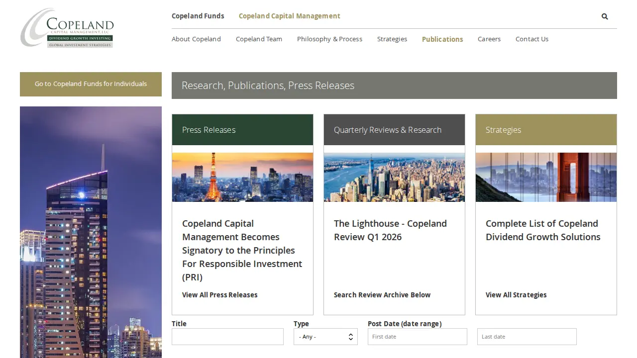 Copeland Capital Management LLC page