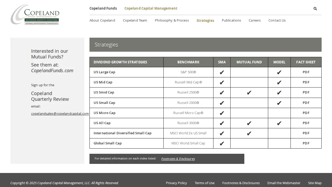 Copeland Capital Management LLC page