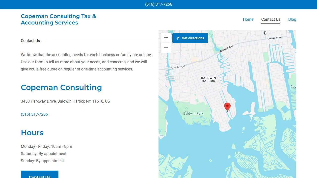 Copeman Tax & Accounting Services page